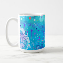 Die Blasenmaschine: Blaue abstrakte Kunst  Kaffeetasse