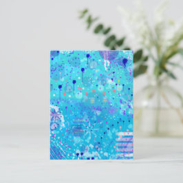 Die Blasenmaschine: Blaue abstrakte Kunst  Postkarte