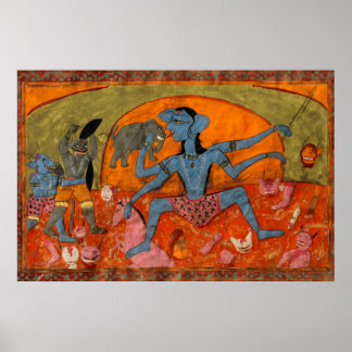 Die blau verschlungenen Kali-Dämonen Poster