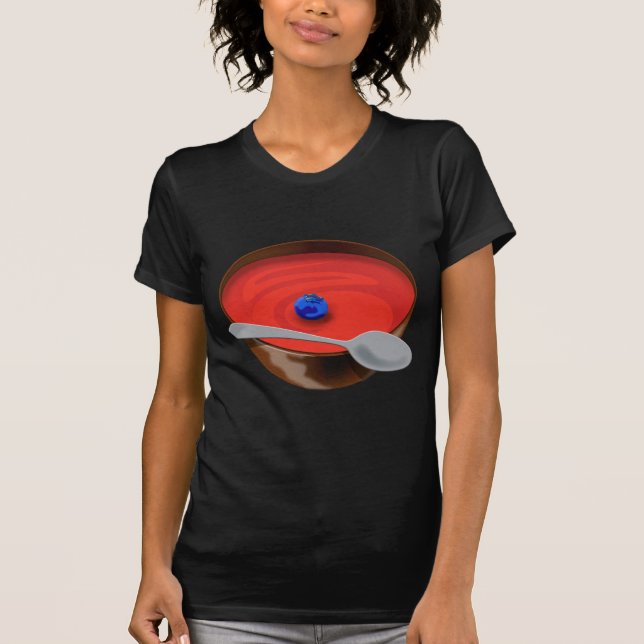 Die Blaubeere in einer Schüssel Tomate-Suppe - T-Shirt (Vorderseite)