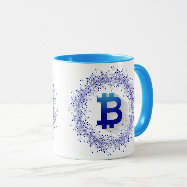 Die blaue Bitcoin-Tasse Tasse (VorderseiteRechts)