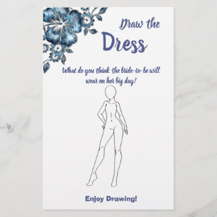 Die blaue Blume der Dress Brautparty Game Card gez Flyer