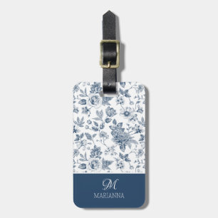 Die blaue Blumenmuster- und Namensgeschäftskarte Gepäckanhänger