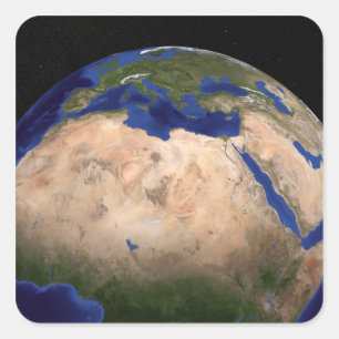 Die blaue folgende Generations-Marmorierungerde 3 Quadratischer Aufkleber