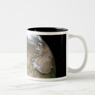 Die blaue folgende Generations-Marmorierungerde Zweifarbige Tasse