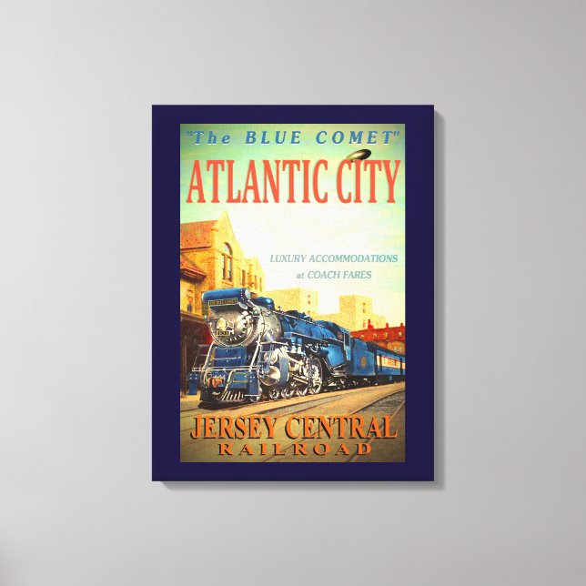 Die blaue Komet-Bahn ummantelte Canvas drucken Leinwanddruck (Vorderseite)