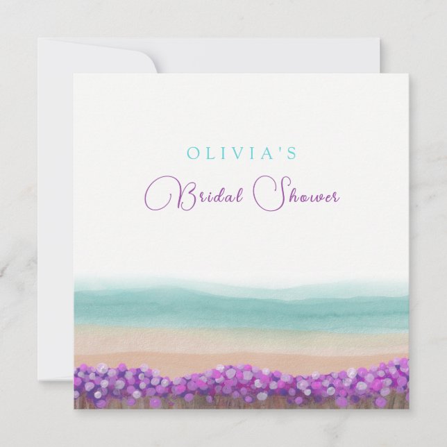 Die blaue Küste im Brautparty Bloom Einladung (Vorderseite)