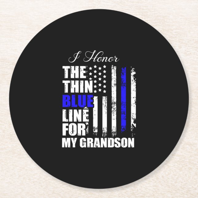 Die blaue Linie hinter der blauen Flagge Runder Pappuntersetzer (Vorderseite)