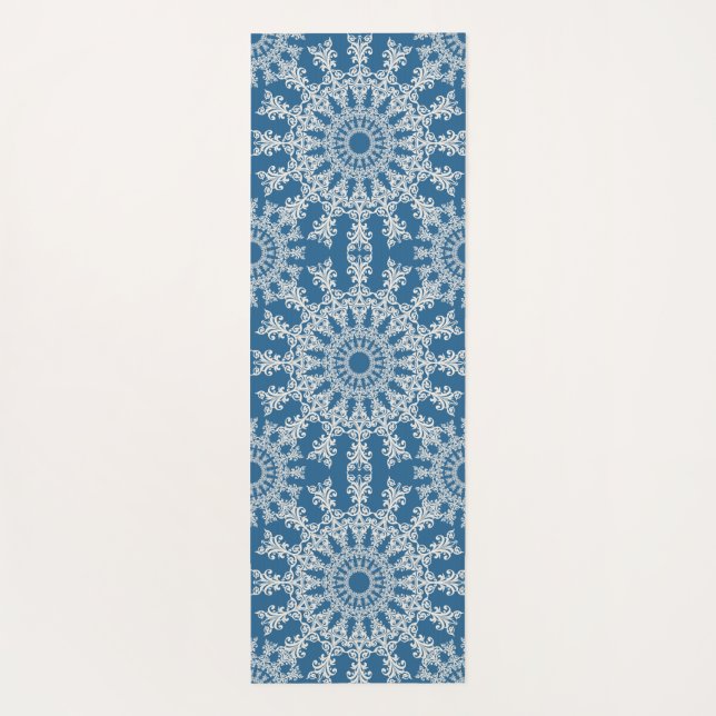 Die blaue Mandala-Yoga-Matte Yogamatte (Rückseite)