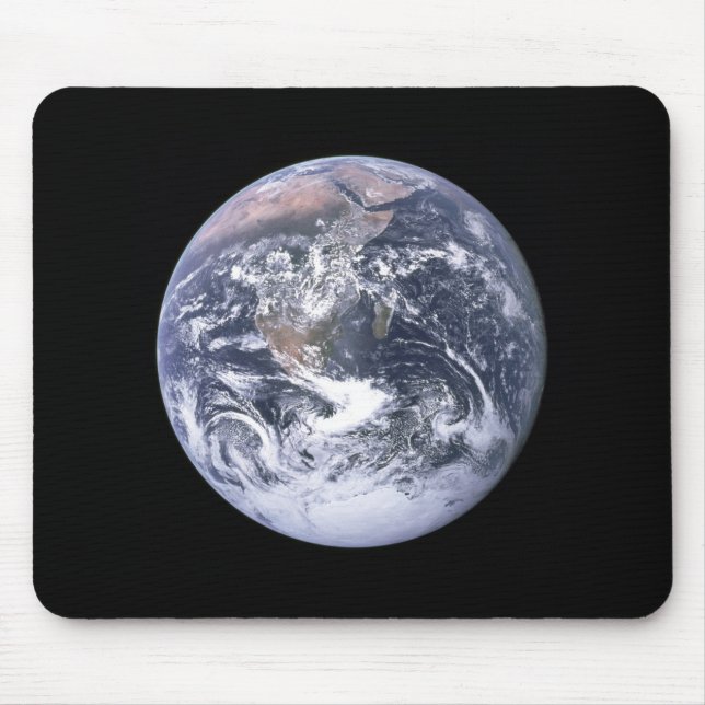 "Die blaue Marmor" Erde scheint von Apollo 17 Mousepad (Vorne)