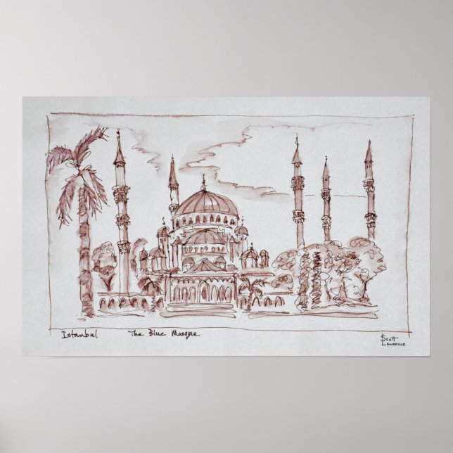 Die blaue Moschee | Istanbul, Türkei Poster (Vorne)