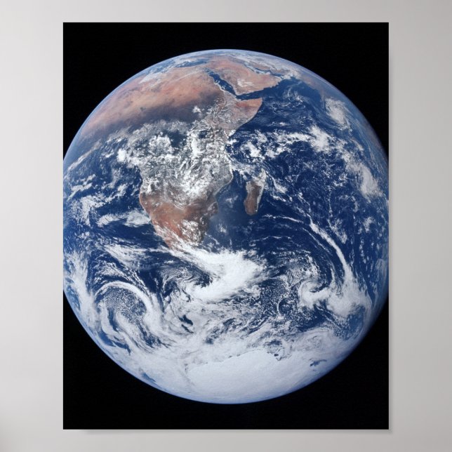 Die Blaue Murmel — Erde von Apollo 17 Poster (Vorne)