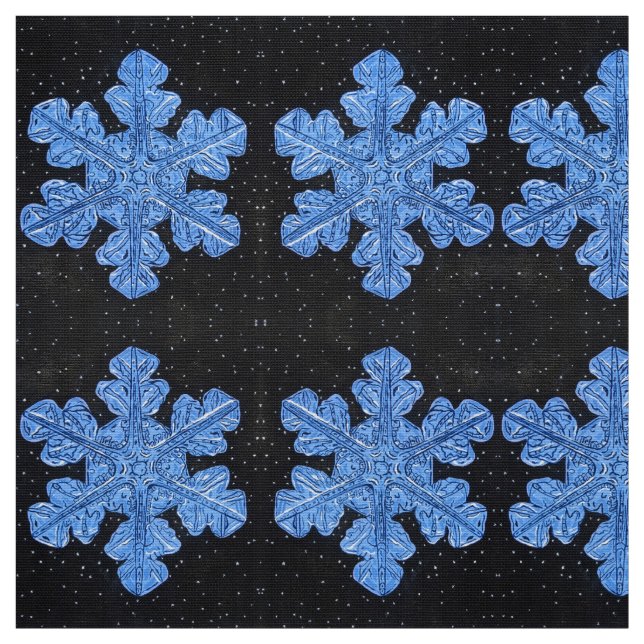 Die blaue Schneeflocke Stoff (Muster)