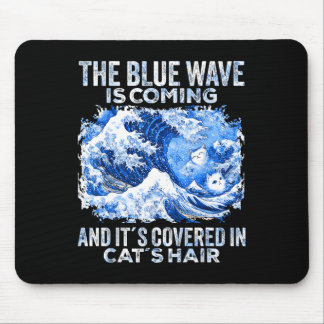 Die Blaue Welle kommt in den Katzenhaaren auf die Mousepad