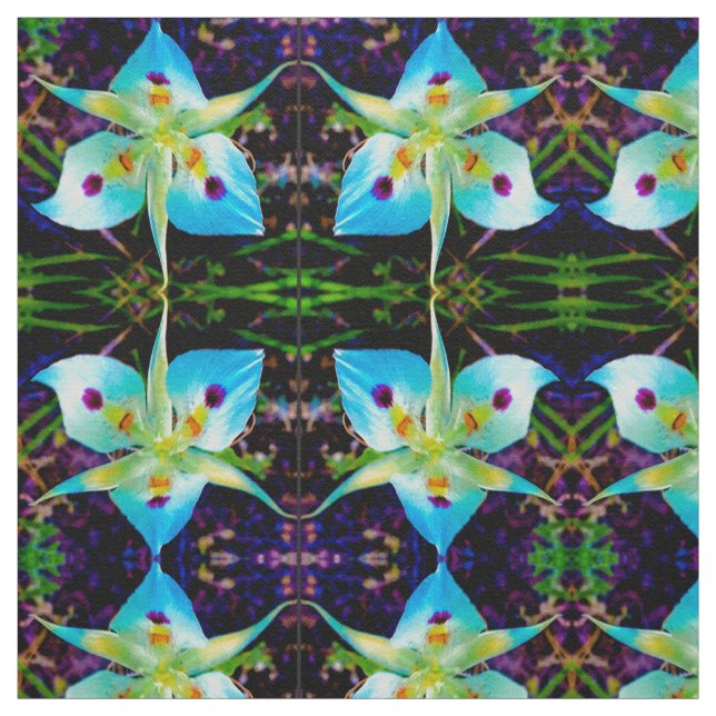 Die blauen Lilientänzer Stoff (Muster)