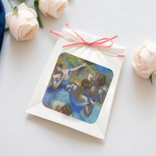 Die blauen Tänzer, Degas Art Quadratischer Aufkleber