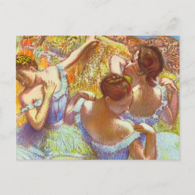 Die blauen Tänzer von Edgar Degas Postkarte (Vorderseite)