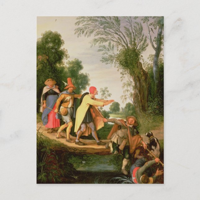 Die Blinde Führung der Blinden Postkarte (Vorderseite)