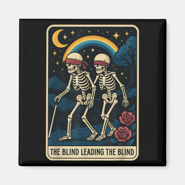 Die Blinde Führung Die Blinde Tarot Card Skele Magnet (Vorne)