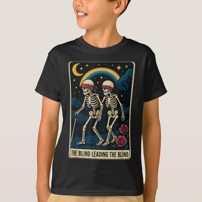 Die Blinde Führung Die Blinde Tarot Card Skele T-Shirt (Vorderseite)