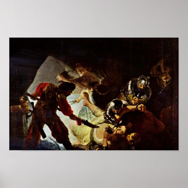 Die Blindung Samsons durch Rembrandt Harmensz. Van Poster (Vorne)