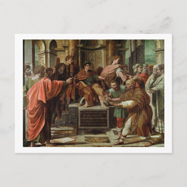 Die Blindung von Elymas (Cartoon für die Sixtinisc Postkarte (Vorderseite)