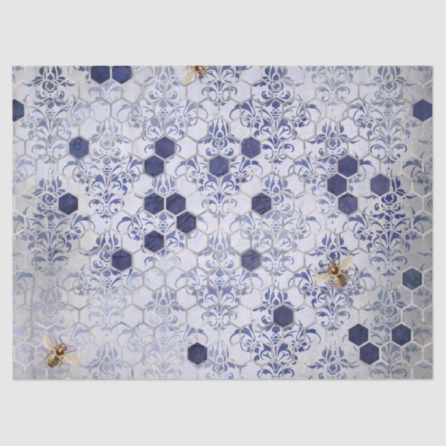 Die Blue Bee Serie Design 13 Gewebepapier Seidenpapier (Vorderseite)