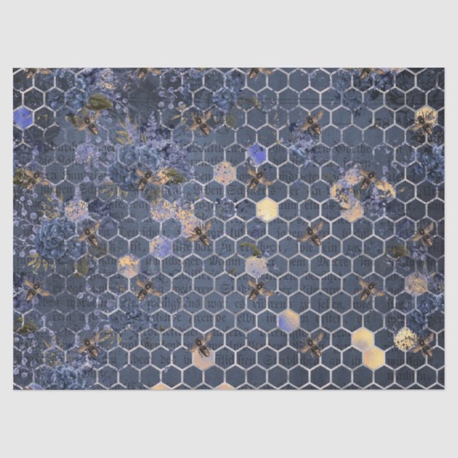 Die Blue Bee Series Design 15 Tissue Papier (Vorderseite)