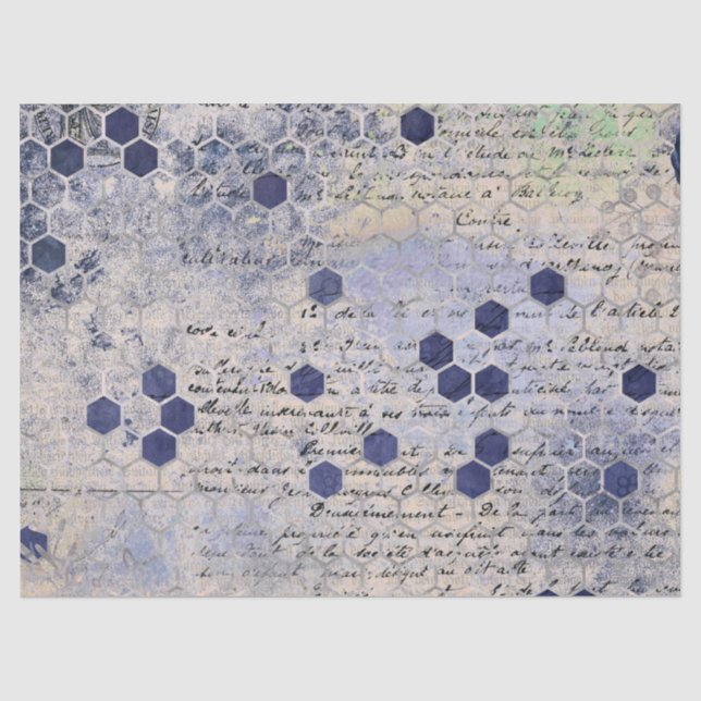 Die Blue Bee Series Design 18 Tissue Papier (Vorderseite)
