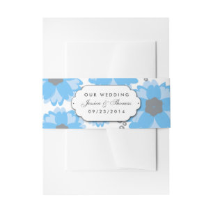 Die Blue Blossom Wedding Collection Einladungsbanderole