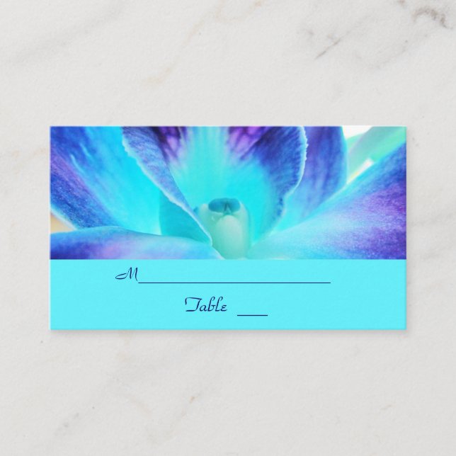Die Blue Orchid Wedding Platzkarte/Business Card Platzkarte (Vorderseite)