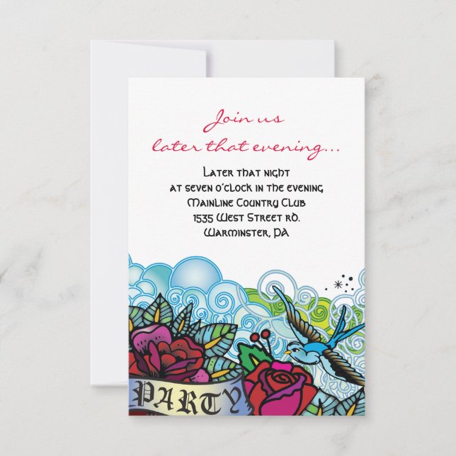 DIE BLUEBIRD STAR DES DAVID Bat Mitzvah Party Card Einladung (Vorderseite)