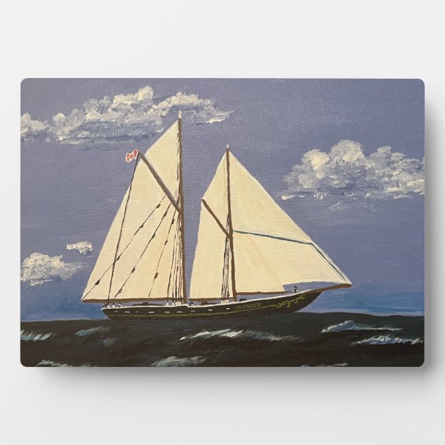 Die Bluenose, ein Rennboot Fotoplatte (Vorderseite)