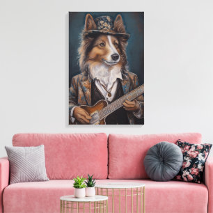 Die Blues Shetland Sheepdog singen   Sheltie Leinwanddruck