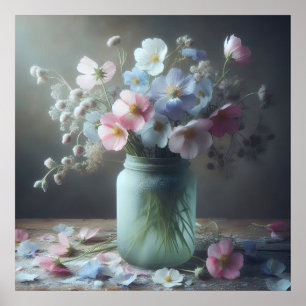 Die blühende Schönheit eines Jars voller Blume Poster