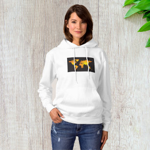 Die blühende Weltkarte in orange und gelb Hoodie