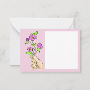 Die Blume in der Hand der Dame, die Karte zum Schr