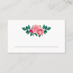 Die Blume ist in Aquarellrosa gehalten. Blütenhoch Platzkarte