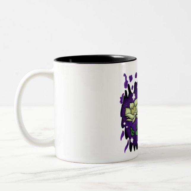 Die Blume nachts Zweifarbige Tasse (Links)