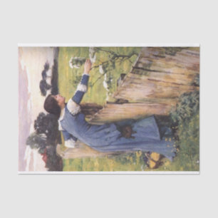Die Blume Picker von John William Waterhouse Seidenpapier