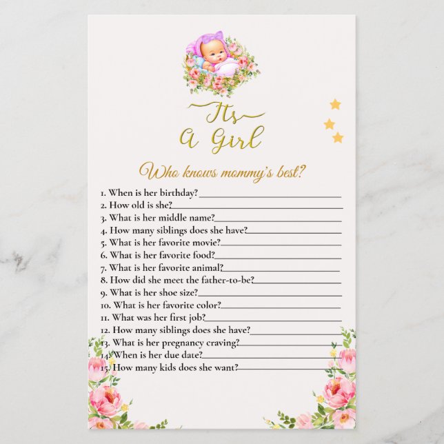 Die Blume Rosa und Gold ist ein Thema für Mädchen. Flyer (Vorne)