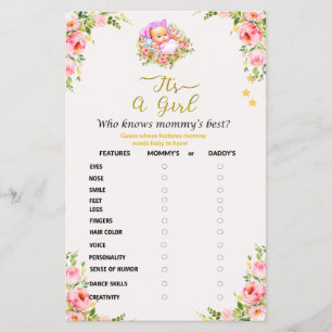 Die Blume Rosa und Gold ist ein Thema für Mädchen. Flyer