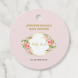 Die Blume Rosa und Gold ist ein Thema für Mädchen. Geschenkanhänger