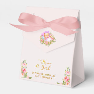 Die Blume Rosa und Gold ist ein Thema für Mädchen. Geschenkschachtel