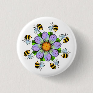 Die Blume und die Bienen Button
