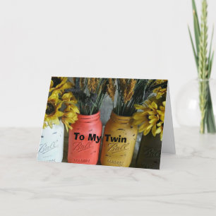 DIE BLUME VON ZWEI MASON JAR SIND NUR FÜR IHREN BI KARTE