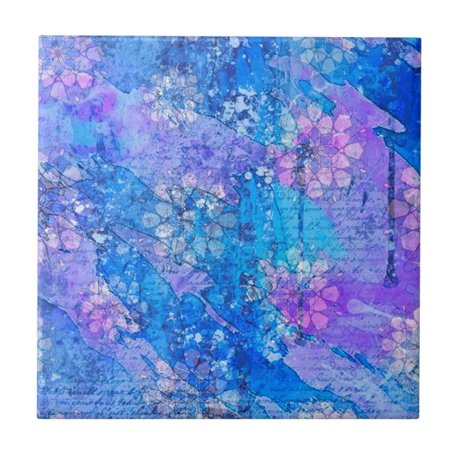 Die Blume wachsen im Sapphire-Teich Fliese (Vorderseite)