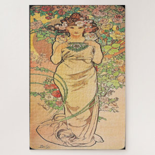 Die Blumen - Rose: Jugendstil von Mucha Edition 2 Puzzle
