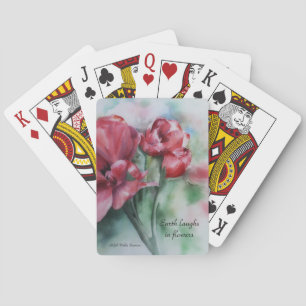 Die Blumenart Erde lacht in Blume beim Kartenspiel Spielkarten