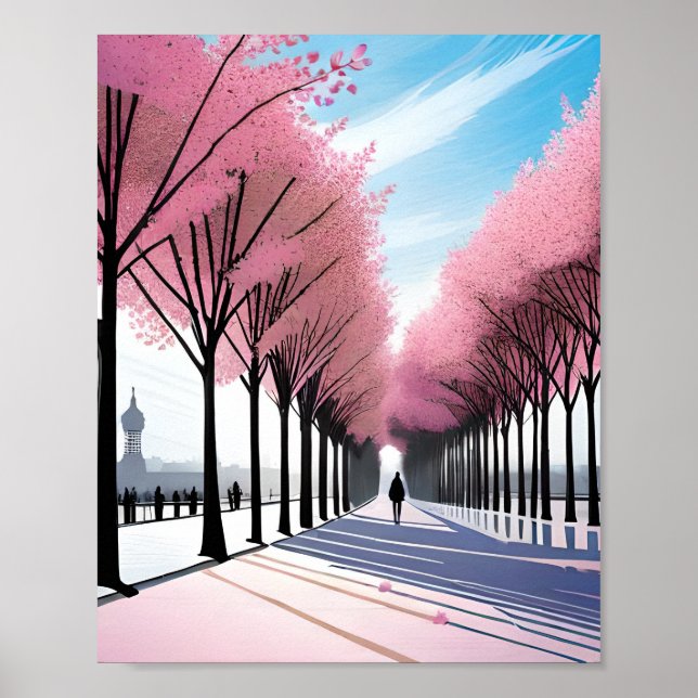 Die blumenbefleckten Felder Poster (Vorne)
